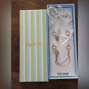 Piper K Shoe Charms with Gold and Silver Accents